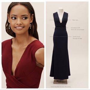 New Bhldn Fira Plunging Maxi Dress 